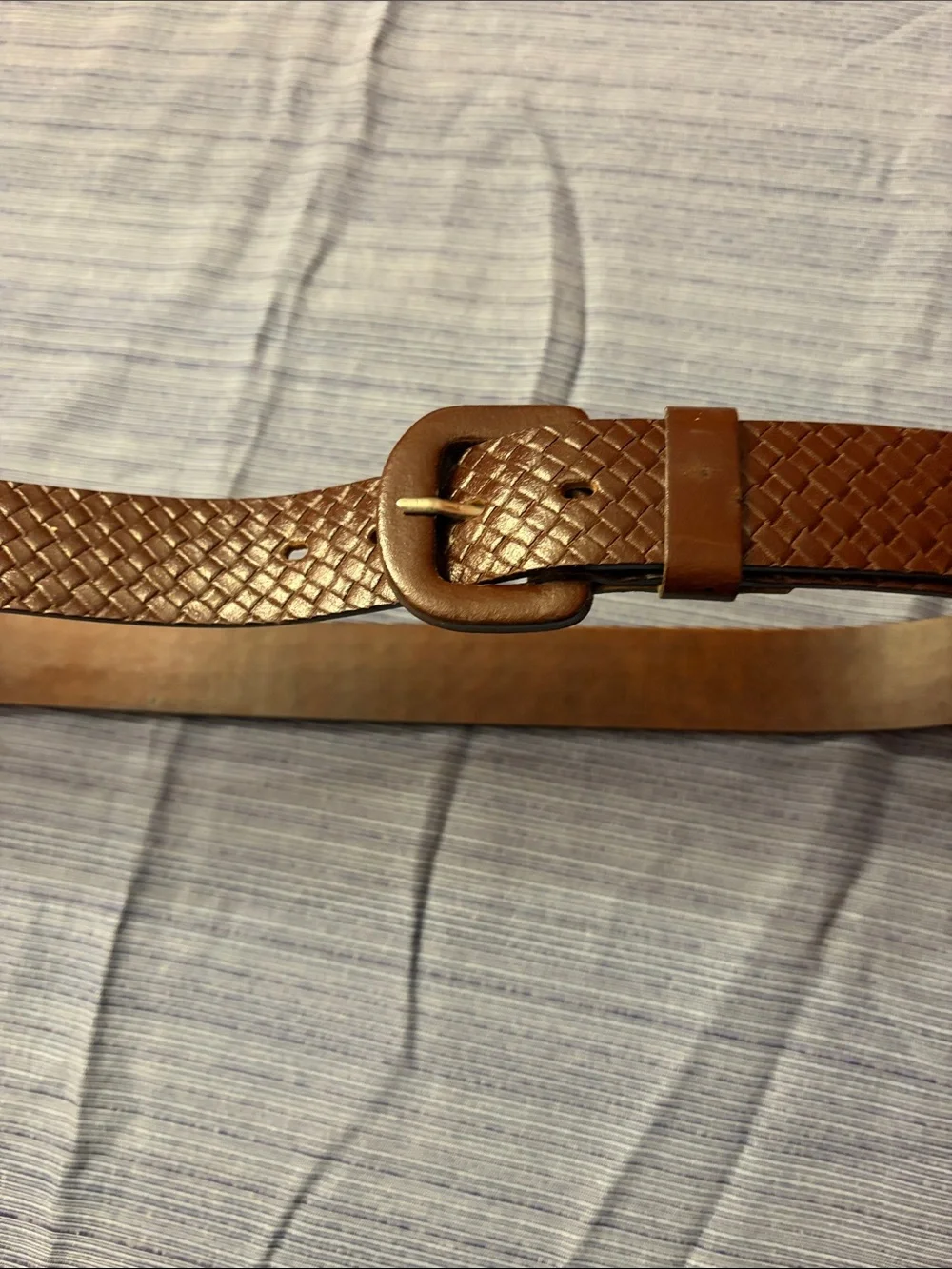 Brown Woven Leather Women’s Belt